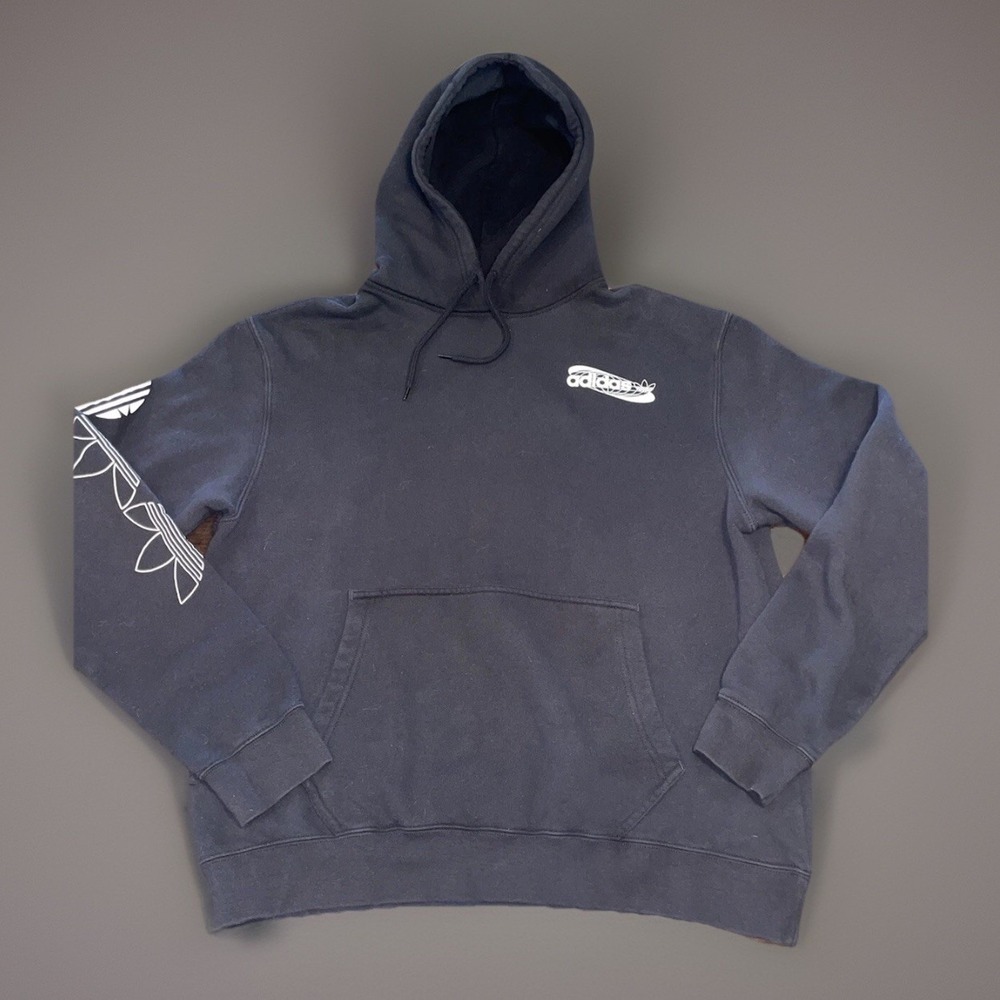 Adidas Black Pullover Hoodie - Large